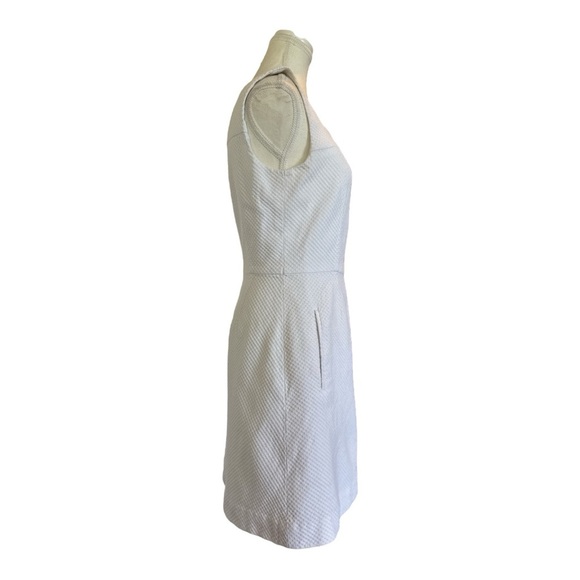 Tory Burch Cotton Pique Square Neck White Mini Dress Sz 6 Minimalist Casual - Picture 11 of 16